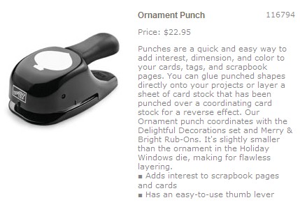 Stampin up Ornament Punch